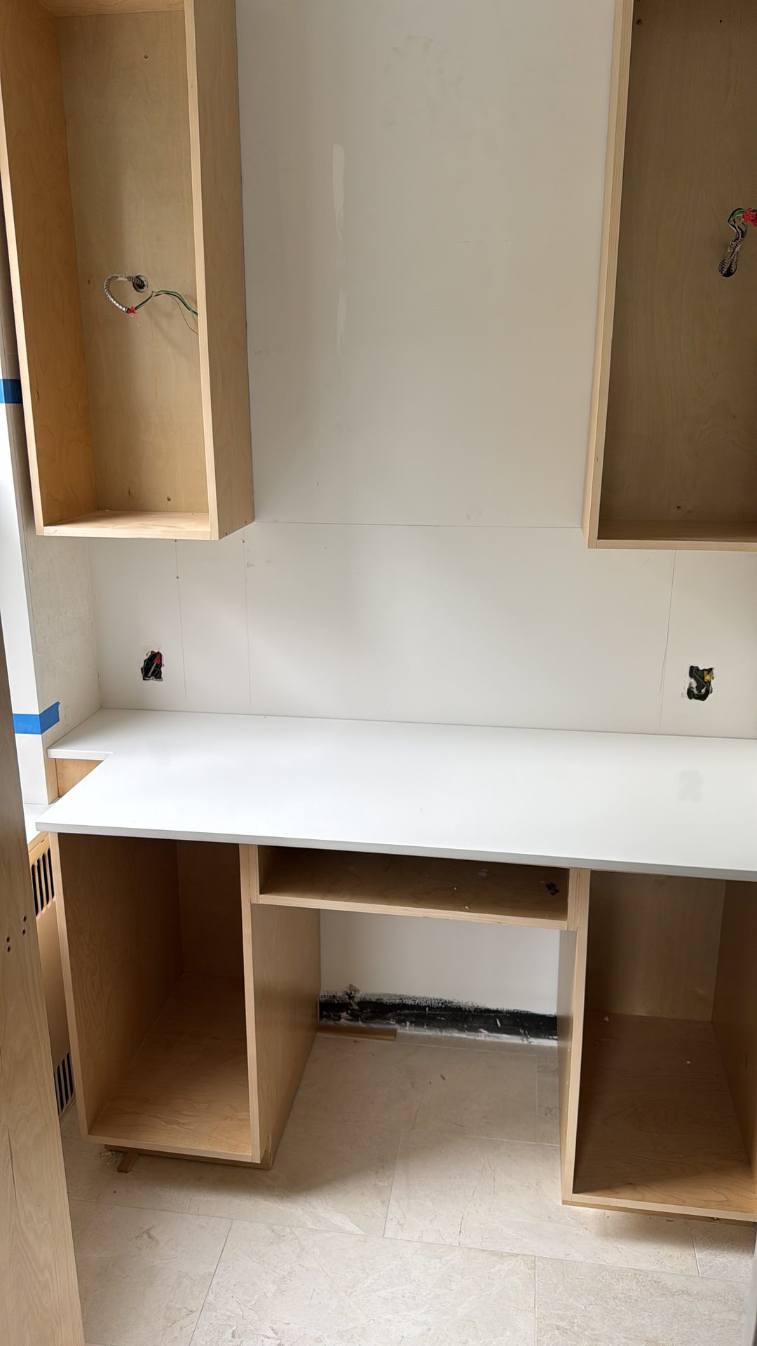 A custom built-in taking shape on site